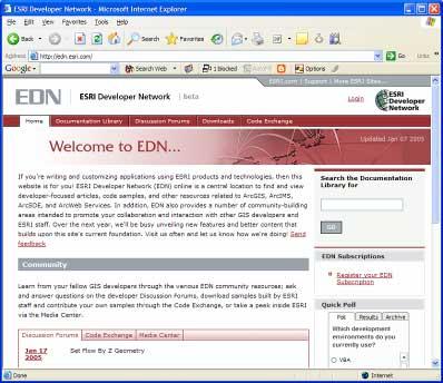 ESRI Developer Network (EDN) 